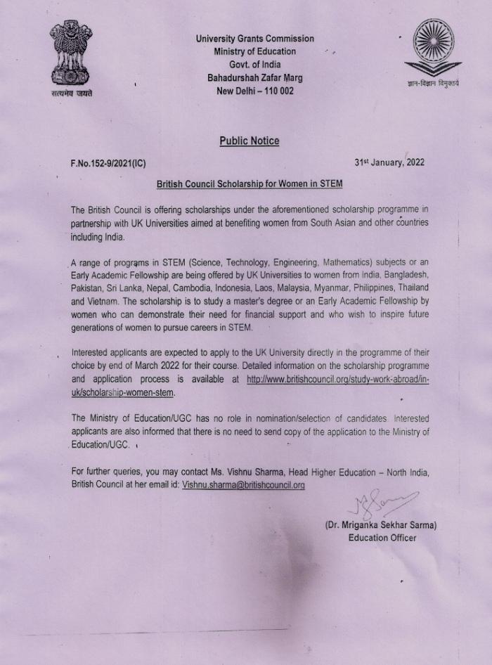 British Council Scholarships for women in STEM